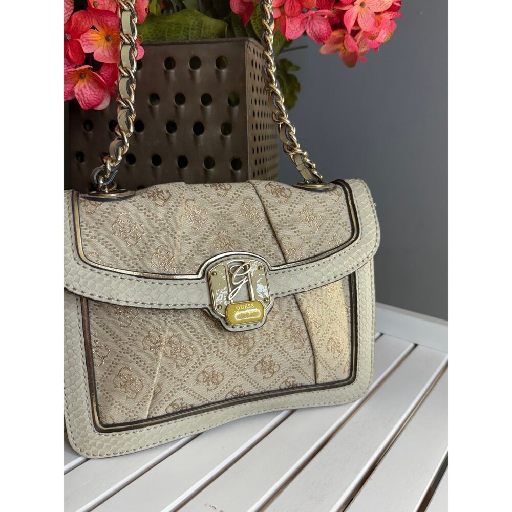 Guess Florrie Cram Metallic Gold Crossbody Bag Y2K Rare EUC